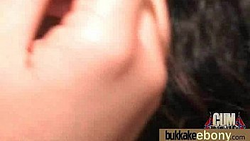 Ebony babe sucks too many white cocks 18