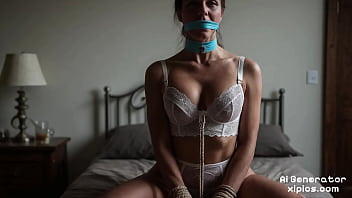 Maid with big ass and perfect tits in hard bdsm rope ai