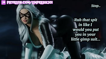 Femdom submit to the black cat girl and get humiliated