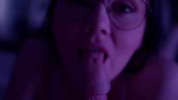 Lewd girl sucks her man's