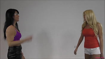 Bra & panties match wrestling loser gets diapered