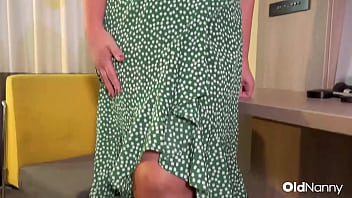 Busty mature candy cummings strips and plays with sex toys