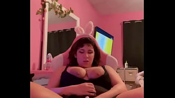 Pink vibrator on sluts clit