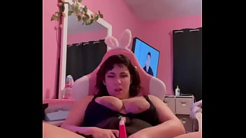 Pink vibrator on sluts clit