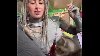 Playing with my kitten#tattoogirl #tattoomodel #inkedgirl #tattoos #tattoo #inked #inkedup #kitten