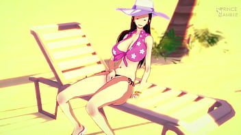 Nico robin masturbates and shows her big boobs and tight pussy