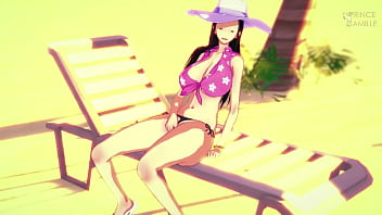 Nico robin masturbates and shows her big boobs and tight pussy