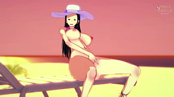 Nico robin masturbates and shows her big boobs and tight pussy