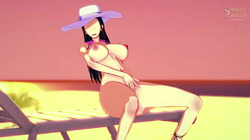 Nico robin masturbates and shows her big boobs and tight pussy