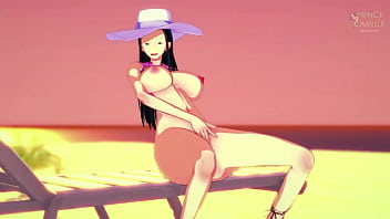 Nico robin masturbates and shows her big boobs and tight pussy