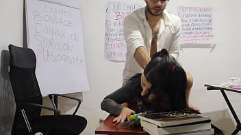 Teacher whipped and fucked petite student for her to pass exam