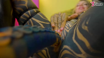 Heavy tattooed lesbian toy ride anal atm and fantasy dildo fun
