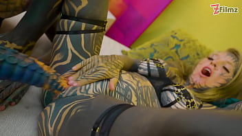 Heavy tattooed lesbian toy ride anal atm and fantasy dildo fun