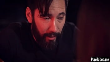 Hot babe swallowed huge penis