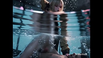 Half submerged fully taken—she moans into the spray and doesn’t stop