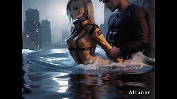 Half submerged fully taken—she moans into the spray and doesn’t stop