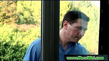 Nuru massage with busty asian and wet handjob 24