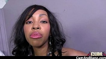 Nasty black girl grouped and facialed 8