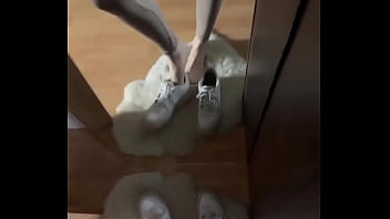 Sweat nylons •more of my nylon feet only on #barfoot #nylonfeet #nylonfetısh #feet #sla