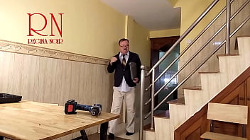 Cheating housewife plumber and cuckold husband at the kitchen full video