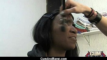 Interracial black slut hardcore group facial 14