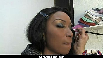 Interracial black slut hardcore group facial 14