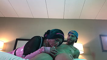 Pretty Trans Woman Sucking Huge Dick thumbnail