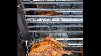 Sacrificial spit – the infernal dance of dripping fat