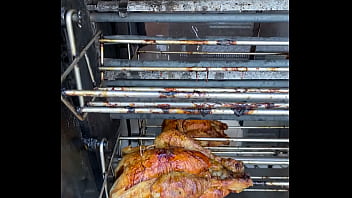 Sacrificial spit – the infernal dance of dripping fat