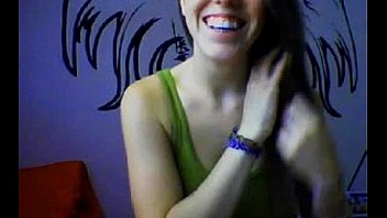 Blonde teen shows her natural tits on webcam