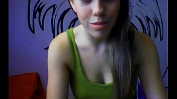 Blonde teen shows her natural tits on webcam