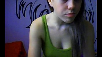 Blonde teen shows her natural tits on webcam