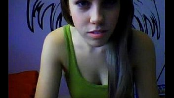 Blonde teen shows her natural tits on webcam