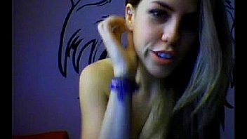 Blonde teen shows her natural tits on webcam