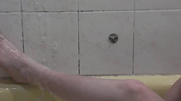 Beautiful cute sweet sexy naked girl assol takes bath soapy foam on pussy boobs nipples ass feet hands wet pussy natural tits in bathroom