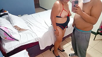 Photo shoot with retired nurse ended with her sucking his ass and pussy