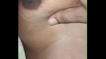 Playing with my deshi wife boobs