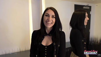 Skinny brunette hottie ashley wolf loves to rub her pussy with a sex toy