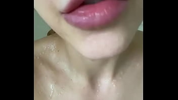 Playing with my tight little pussy in the shower