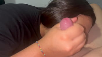 Stepmom teaches her stepson how to masturbate and makes him cum huge