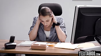 Petite latina milf seduces and fucks her big cock stud employer in his office