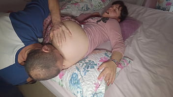 Hot wife fucked and cum inside her big hairy pussy by her neighbor while her husband works