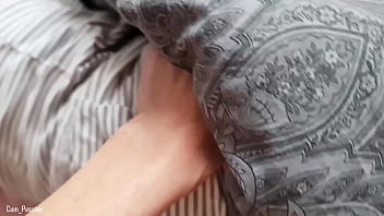 Cumming on my boobies in the morning