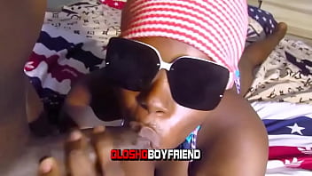 Oloshoboyfriend ebony babe with big tits finally made my black cock her feeding bottle