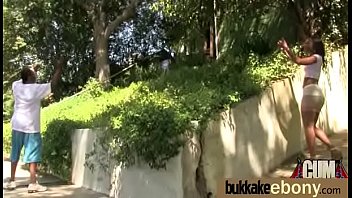 Ebony whore rides cocks and swallows sperm 22