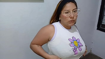 Latina sucking and fucking a dildo