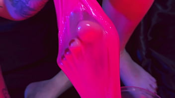 Messy foot play to make you hard Messy foot play to make you hard