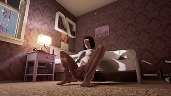 Cute brunette give a dildo the business