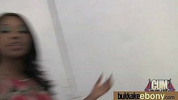 Ebony gets fucked in all holes by a group of white dudes 5