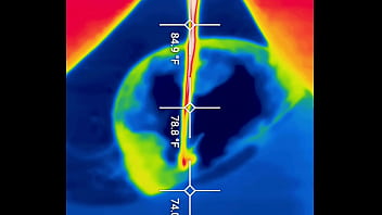 Close up of my hot pee into the toilet